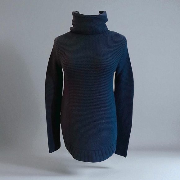 CALYPSO ST. BARTHS Navy Blue 100% Cashmere Turtleneck Sweater Size XS - Picture 2 of 8
